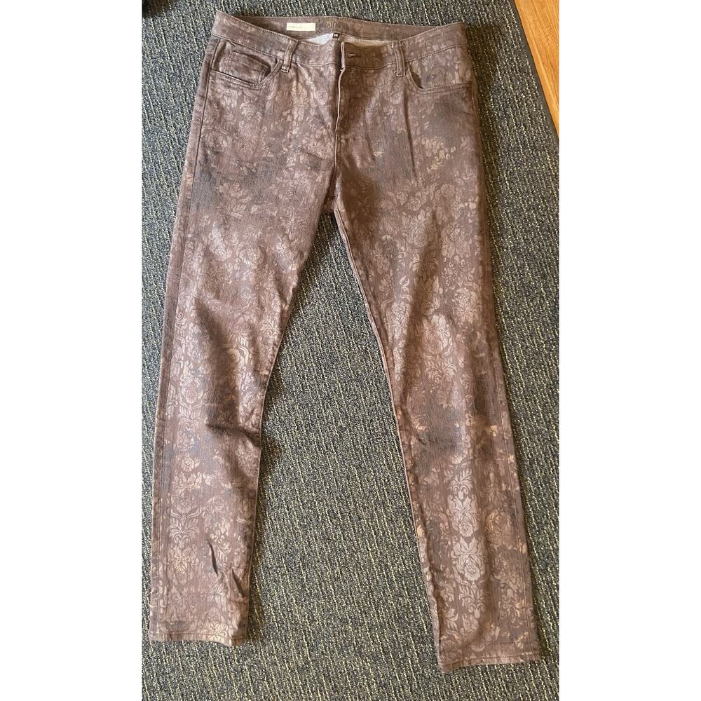 Kut From The Kloth Jeans Womens 12 Skinny Diana Brown Gold Floral